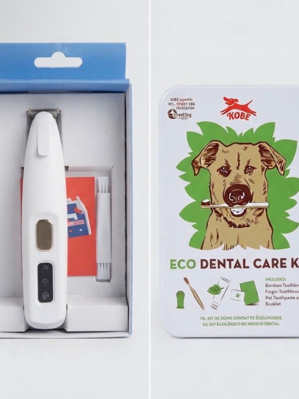 Kikkerland Kobe Eco Dental Care Kit Dog Dental Care Kit + Micro Hair Trimmer N